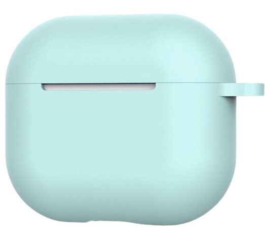 AirPods 4 Θήκη Σιλικόνης με Γάντζο Techsuit Smooth Ultrathin Protective Silicone Case with Hook Cyan