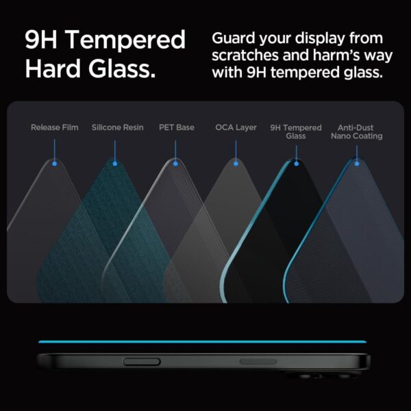 iPhone 17 Pro Max / 16 Pro Max Spigen (x2.Pack) GLAS.tR EZ FIT Premium Tempered Glass Screen Protector AGL07908