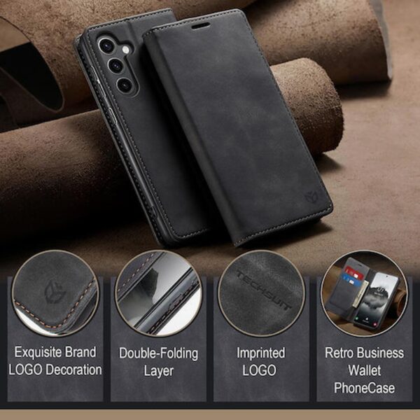 Techsuit Samsung Galaxy A52 4G / A52 5G / A52s Confy Cover Θήκη Βιβλίο - Black