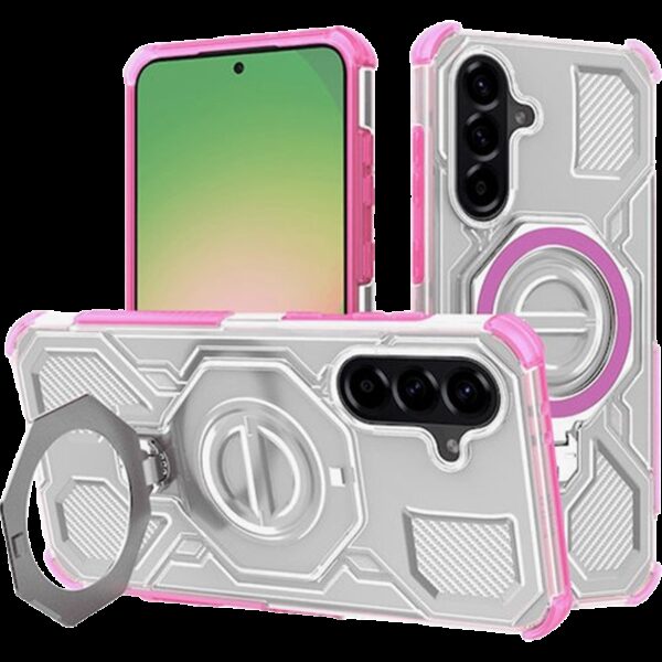 Techsuit Samsung A56 5G Carbon Shield Pro Θήκη Σκληρή Διάφανη - Pink