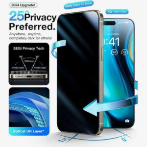iPhone 17 Pro Max / 16 Pro Max Προστασία Οθόνης Φιμέ Torras Privacy Full Face Tempered Glass
