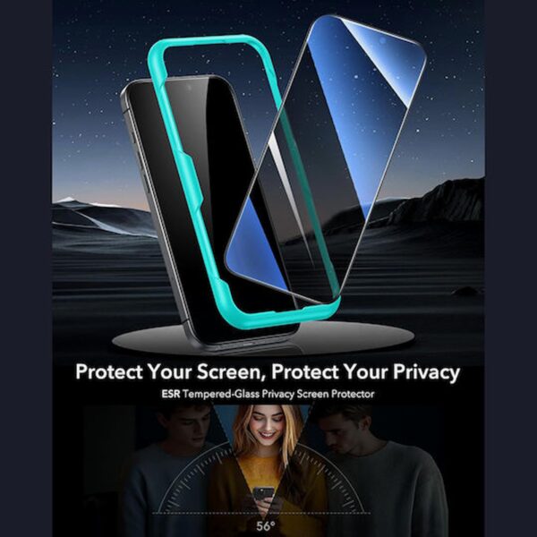 iPhone 17 Pro Max / 16 Pro Max ESR Screen Protector 3 Pack Προστασία Οθόνης Φιμέ Privacy Full Face Tempered Glass