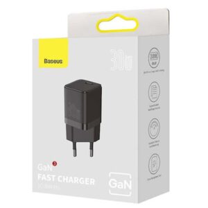 Baseus Φορτιστής Χωρίς Καλώδιο με Θύρα USB-C 30W Power Delivery Μαύρο (Cube Pro)