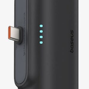 Baseus Compact Fast Charging Power Bank 5000mAh 20W με Θύρα USB-C Μαύρο
