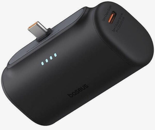 Baseus Compact Fast Charging Power Bank 5000mAh 20W με Θύρα USB-C Μαύρο