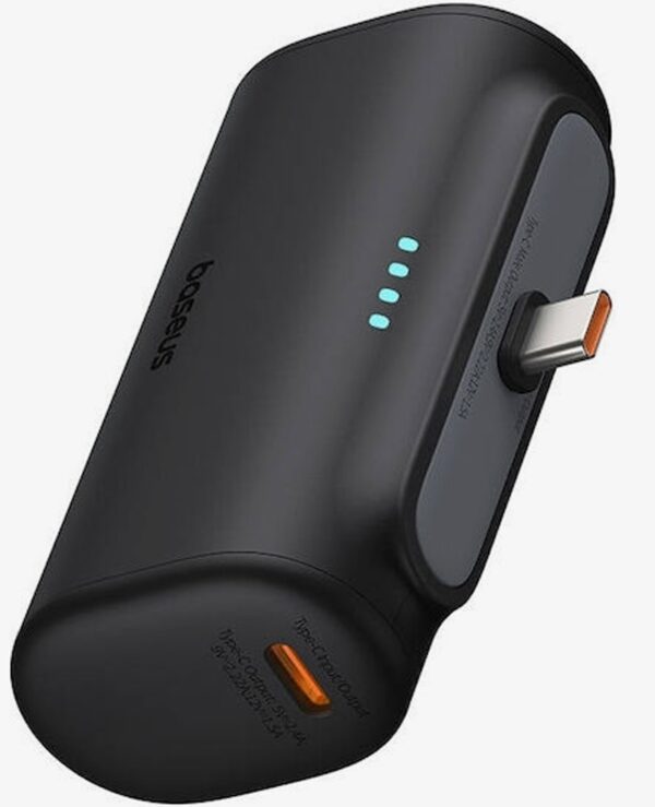 Baseus Compact Fast Charging Power Bank 5000mAh 20W με Θύρα USB-C Μαύρο