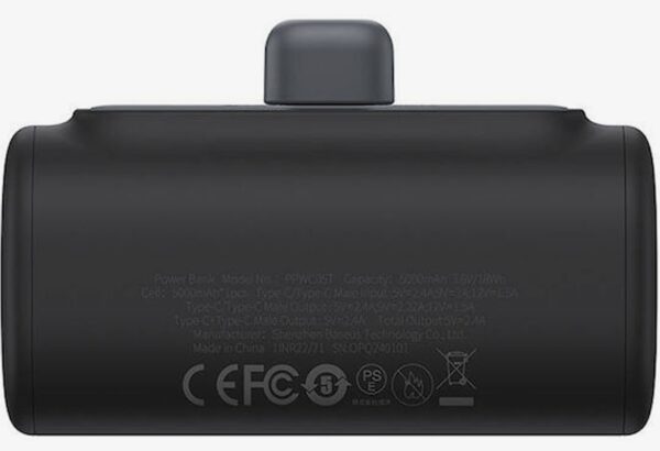 Baseus Compact Fast Charging Power Bank 5000mAh 20W με Θύρα USB-C Μαύρο