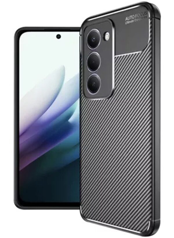 Techsuit Xiaomi Redmi 15 4G / 5G CarbonFiber Θήκη Σιλικόνης - Black