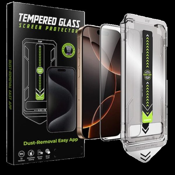 iphone 16 Pro Max / 17 Pro Max Προστασία Οθόνης με Μαύρο Περίγραμμα Techsuit TitanGlass Full Face Tempered Glass