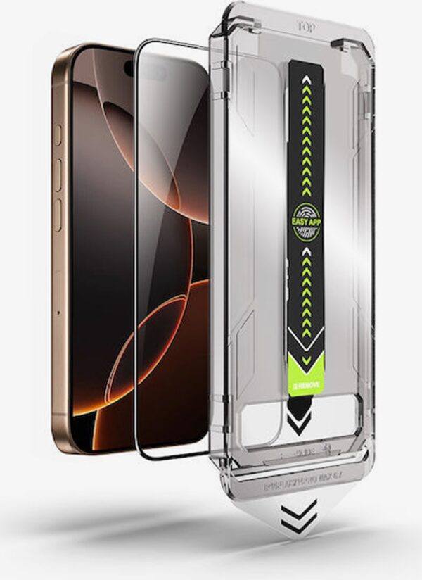 iphone 16 Pro Max / 17 Pro Max Προστασία Οθόνης με Μαύρο Περίγραμμα Techsuit TitanGlass Full Face Tempered Glass