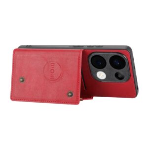 ENKAY Xiaomi Redmi 15C 4G / Poco C85 Double Buckle Card Slots Magnetic Θήκη Σιλικόνης - Red