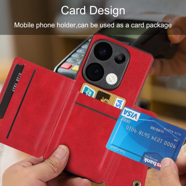 ENKAY Xiaomi Redmi 15C 4G / Poco C85 Double Buckle Card Slots Magnetic Θήκη Σιλικόνης - Red