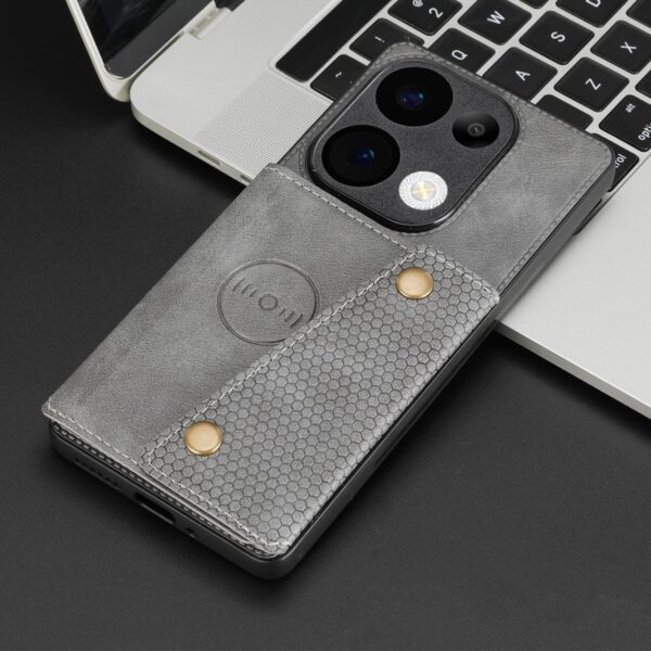 ENKAY Xiaomi Redmi 15C 4G / Poco C85 Double Buckle Card Slots Magnetic Θήκη Σιλικόνης - Grey