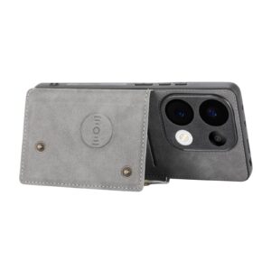 ENKAY Xiaomi Redmi 15C 4G / Poco C85 Double Buckle Card Slots Magnetic Θήκη Σιλικόνης - Grey