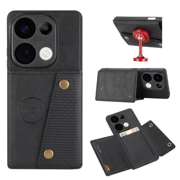 ENKAY Xiaomi Redmi 15C 4G / Poco C85 Double Buckle Card Slots Magnetic Θήκη Σιλικόνης - Black ENKAY Xiaomi Redmi 15C 4G / Poco C85 Double Buckle Card Slots Magnetic Θήκη Σιλικόνης - Black