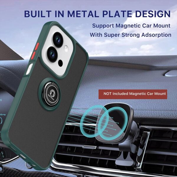 ENKAY Xiaomi Redmi 15C 4G / 5G / Poco C85 Q Shadow 1 Series with Ring Θήκη Σκληρή Φιμέ - Dark Green