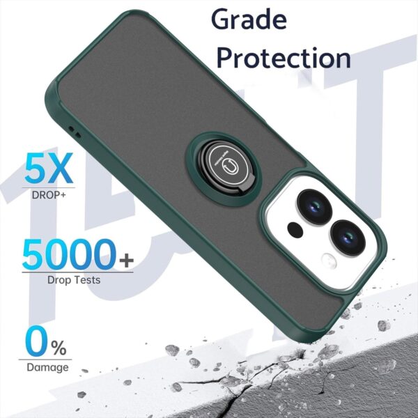 ENKAY Xiaomi Redmi 15C 4G / 5G / Poco C85 Q Shadow 1 Series with Ring Θήκη Σκληρή Φιμέ - Dark Green