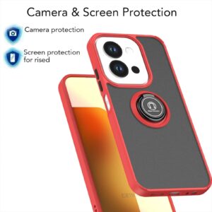 ENKAY Xiaomi Redmi 15C 4G / 5G / Poco C85 Q Shadow 1 Series with Ring Θήκη Σκληρή Φιμέ - Red