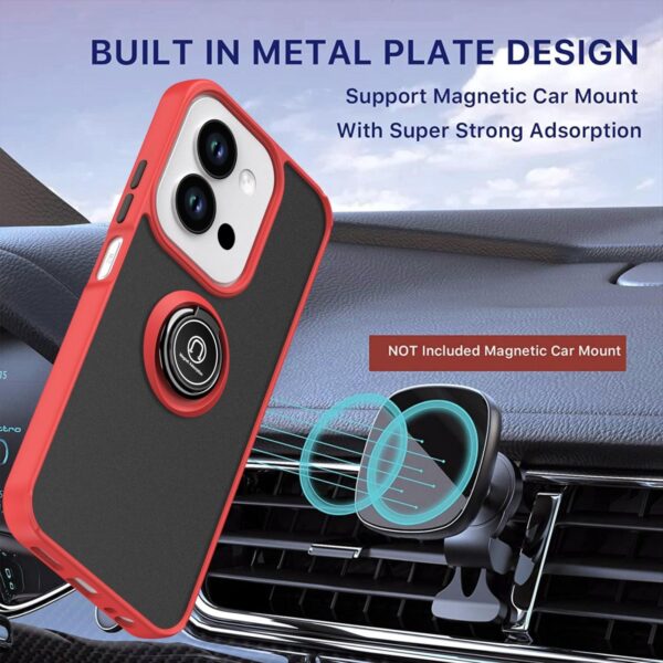 ENKAY Xiaomi Redmi 15C 4G / 5G / Poco C85 Q Shadow 1 Series with Ring Θήκη Σκληρή Φιμέ - Red