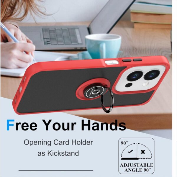 ENKAY Xiaomi Redmi 15C 4G / 5G / Poco C85 Q Shadow 1 Series with Ring Θήκη Σκληρή Φιμέ - Red