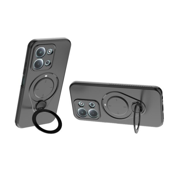 ENKAY Xiaomi Redmi 15C 4G / Poco C85 Ring Shield MagSafe with 360 Degree Rotating Holder Θήκη Σιλικόνης - Black