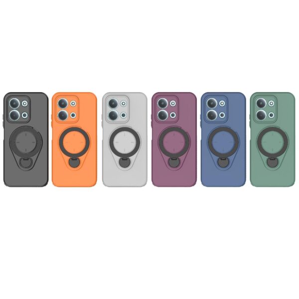 ENKAY Xiaomi Redmi 15C 4G / Poco C85 Ring Shield MagSafe with 360 Degree Rotating Holder Θήκη Σιλικόνης - Grey