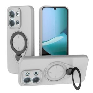 ENKAY Xiaomi Redmi 15C 4G / Poco C85 Ring Shield MagSafe with 360 Degree Rotating Holder Θήκη Σιλικόνης - Grey