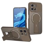 ENKAY Xiaomi Redmi 15C 4G / Poco C85 Carbon Fiber MagSafe with Holder Θήκη Σιλικόνης - Brown