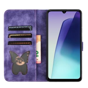 Pattern Xiaomi Redmi 14C 4G / Poco C75 Butterfly Cat Embossing Flip Θήκη Βιβλίο - Purple