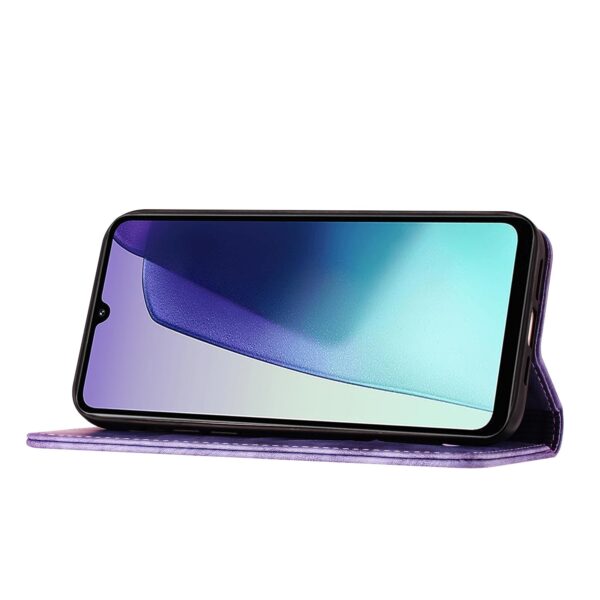 Pattern Xiaomi Redmi 14C 4G / Poco C75 Butterfly Cat Embossing Flip Θήκη Βιβλίο - Purple