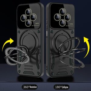 ENKAY Xiaomi Redmi 14C 4G / Poco C75 MagSafe Large Window Holder Θήκη Σιλικόνης - Red