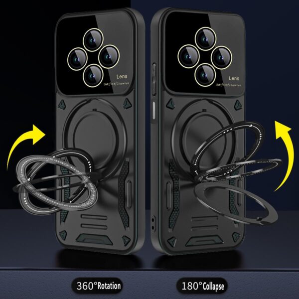 ENKAY Xiaomi Redmi 14C 4G / Poco C75 MagSafe Large Window Holder Θήκη Σιλικόνης - Red