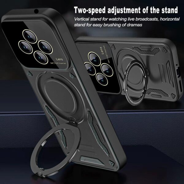 ENKAY Xiaomi Redmi 14C 4G / Poco C75 MagSafe Large Window Holder Θήκη Σιλικόνης - Red