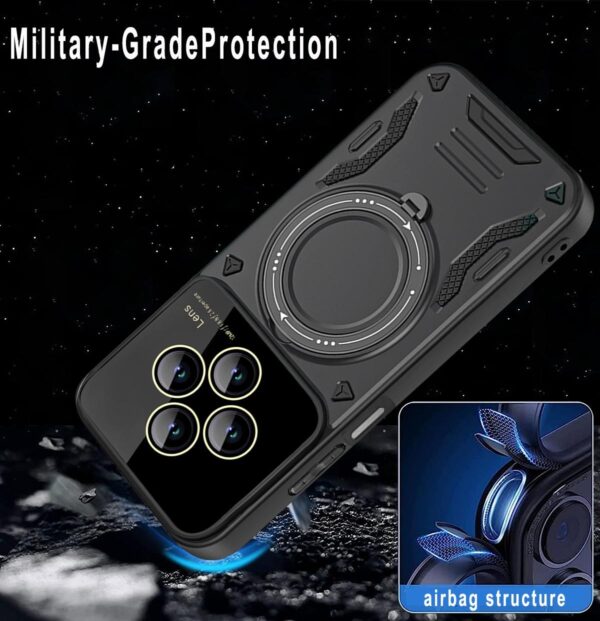 ENKAY Xiaomi Redmi 14C 4G / Poco C75 MagSafe Large Window Holder Θήκη Σιλικόνης - Red