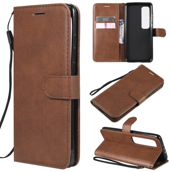 Solid Xiaomi Poco X3 NFC / Poco X3 Pro Color Horizontal Flip with Card Slots & Lanyard Θήκη Βιβλίο - Brown
