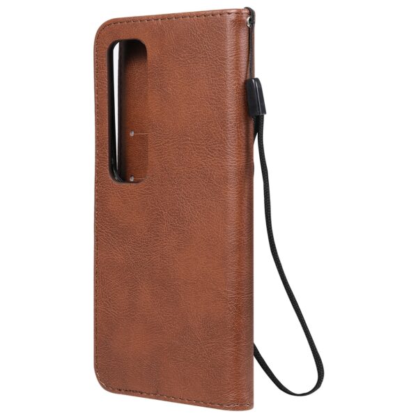 Solid Xiaomi Poco X3 NFC / Poco X3 Pro Color Horizontal Flip with Card Slots & Lanyard Θήκη Βιβλίο - Brown