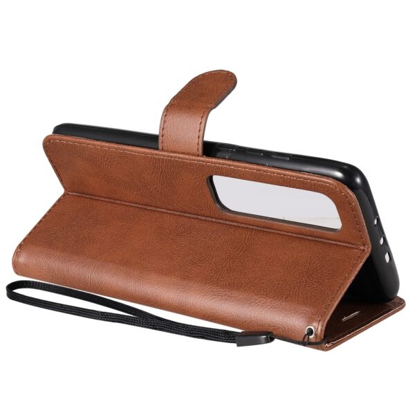 Solid Xiaomi Poco X3 NFC / Poco X3 Pro Color Horizontal Flip with Card Slots & Lanyard Θήκη Βιβλίο - Brown