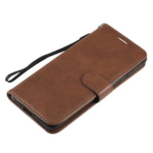 Solid Xiaomi Poco X3 NFC / Poco X3 Pro Color Horizontal Flip with Card Slots & Lanyard Θήκη Βιβλίο - Brown