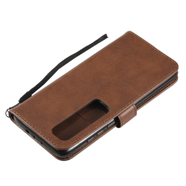 Solid Xiaomi Poco X3 NFC / Poco X3 Pro Color Horizontal Flip with Card Slots & Lanyard Θήκη Βιβλίο - Brown