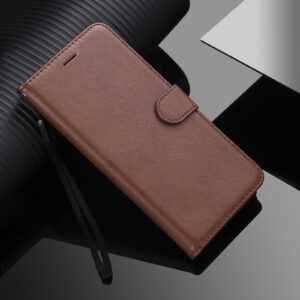 Solid Xiaomi Poco X3 NFC / Poco X3 Pro Color Horizontal Flip with Card Slots & Lanyard Θήκη Βιβλίο - Brown