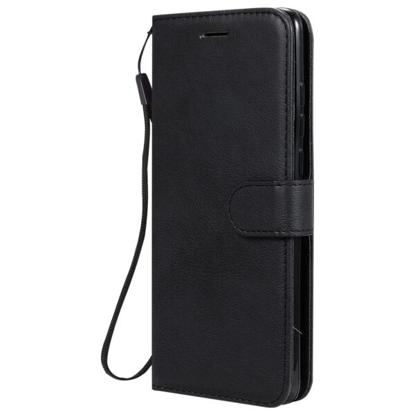 Solid Xiaomi Poco X3 NFC / Poco X3 Pro Color Horizontal Flip with Card Slots & Lanyard Θήκη Βιβλίο - Black