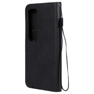 Solid Xiaomi Poco X3 NFC / Poco X3 Pro Color Horizontal Flip with Card Slots & Lanyard Θήκη Βιβλίο - Black