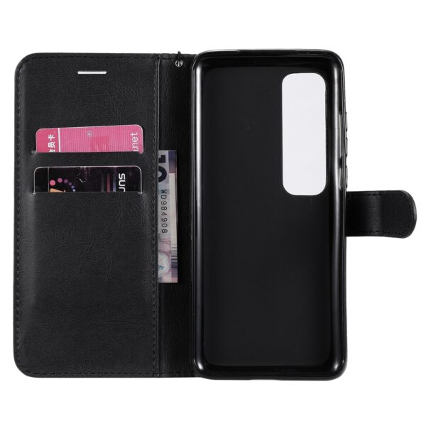 Solid Xiaomi Poco X3 NFC / Poco X3 Pro Color Horizontal Flip with Card Slots & Lanyard Θήκη Βιβλίο - Black