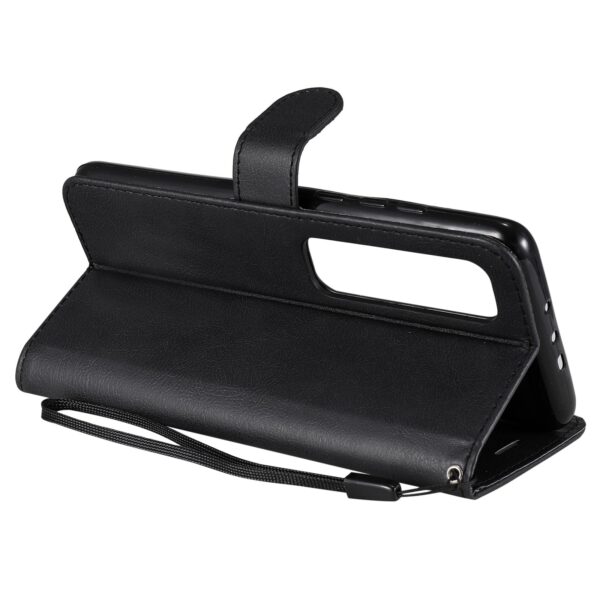 Solid Xiaomi Poco X3 NFC / Poco X3 Pro Color Horizontal Flip with Card Slots & Lanyard Θήκη Βιβλίο - Black