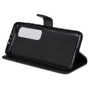 Solid Xiaomi Poco X3 NFC / Poco X3 Pro Color Horizontal Flip with Card Slots & Lanyard Θήκη Βιβλίο - Black