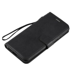Solid Xiaomi Poco X3 NFC / Poco X3 Pro Color Horizontal Flip with Card Slots & Lanyard Θήκη Βιβλίο - Black