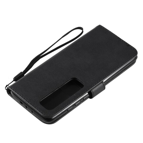 Solid Xiaomi Poco X3 NFC / Poco X3 Pro Color Horizontal Flip with Card Slots & Lanyard Θήκη Βιβλίο - Black