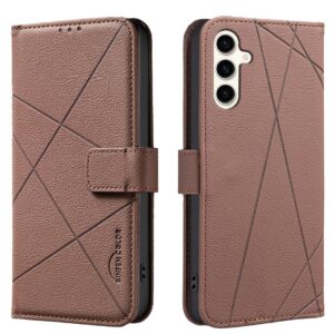 Binfen Color Samsung Galaxy A16 4G / A16 5G Geometric Pattern RFID Θήκη Βιβλίο - Brown