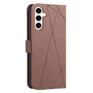 Binfen Color Samsung Galaxy A16 4G / A16 5G Geometric Pattern RFID Θήκη Βιβλίο - Brown