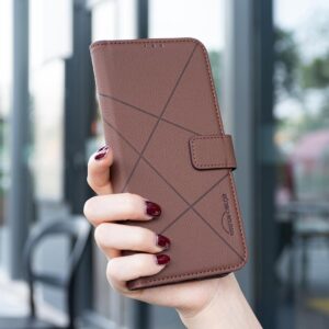 Binfen Color Samsung Galaxy A16 4G / A16 5G Geometric Pattern RFID Θήκη Βιβλίο - Brown